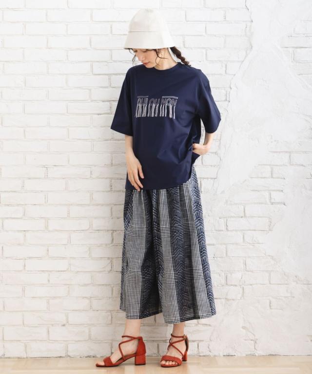 【大きいサイズ】 9号・15号(M・3L) FONTLAB フリンジロゴシルケットTシャツ サブ ストリート（sab street）/【大きいサイズ】 9号・15号(M
