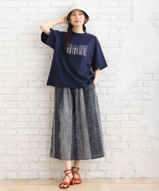 【大きいサイズ】 9号・15号(M・3L) FONTLAB フリンジロゴシルケットTシャツ サブ ストリート（sab street）/【大きいサイズ】 9号・15号(M