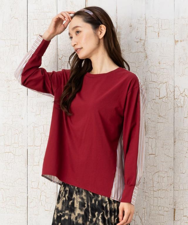 サブ ストリート（sab street）/【大きいサイズ】 9号・15号(M・3L) FONTLAB バックストライプカットソー