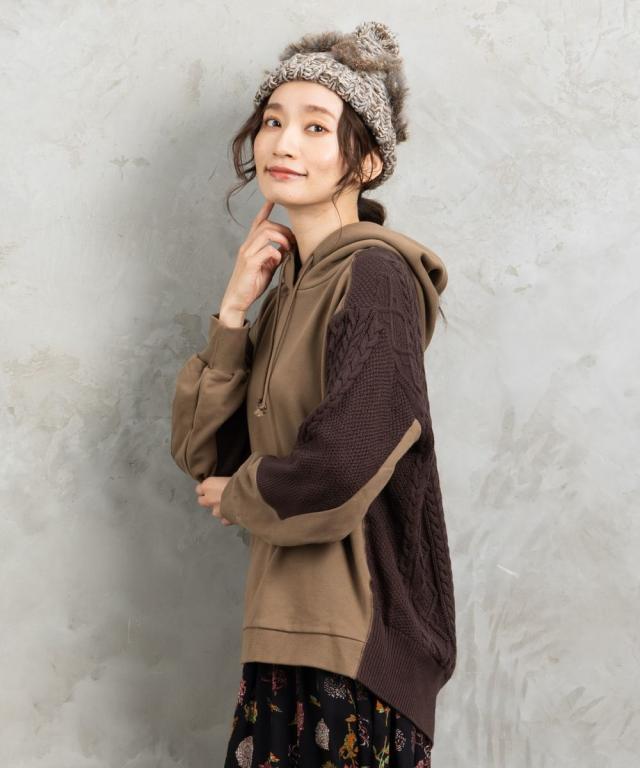 サブストリート（sab street）/【大きいサイズ】 9号・15号(M・3L) FONTLAB 裏毛×ケーブルコンビパーカーの通販は