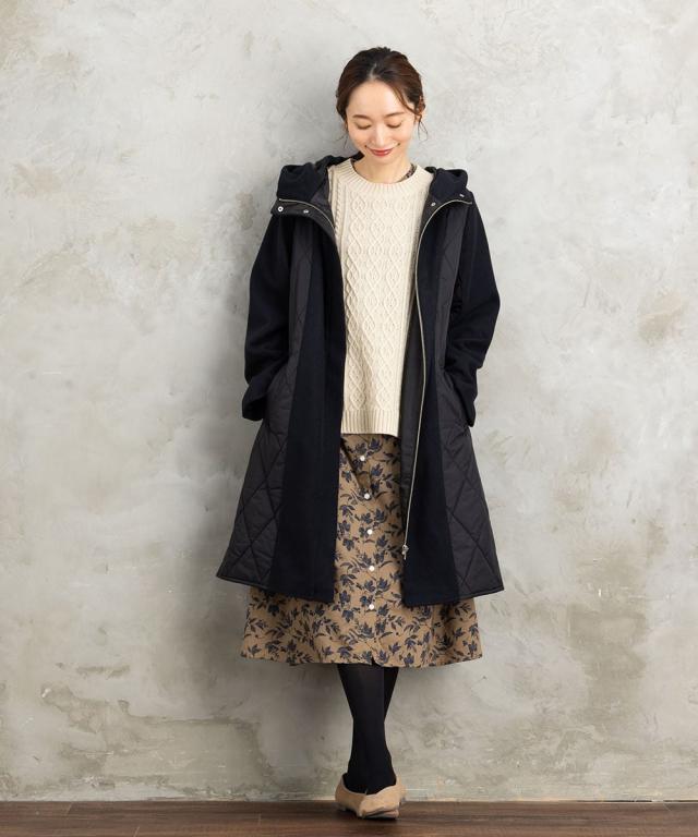 サブストリート（sab street）/ 9号・15号 INDESIGN ケーブルニットベスト×ボタニカルワンピースアンサンブルの通販は