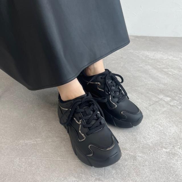 オリエンタルトラフィック（ORiental TRaffic）/【新色パープル追加】メタリックライン厚底スニーカー/OT3727