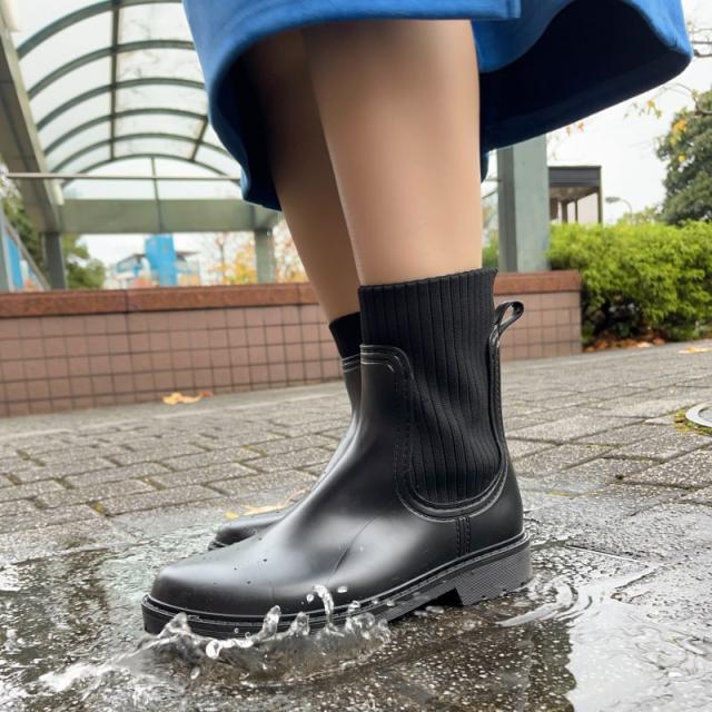 セール】防水 撥水 防滑 レイン 晴雨兼用 レインブーツ 切替