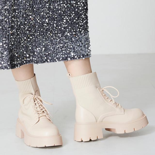 オリエンタルトラフィック（ORiental TRaffic）/ニットソックスレースアップブーツ/41431