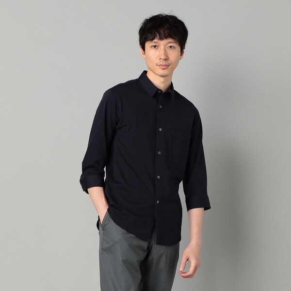 コムサ・メン（COMME CA MEN）/【抗菌・防臭】TIOTIO加工 シアサッカージャージー 七分袖シャツ