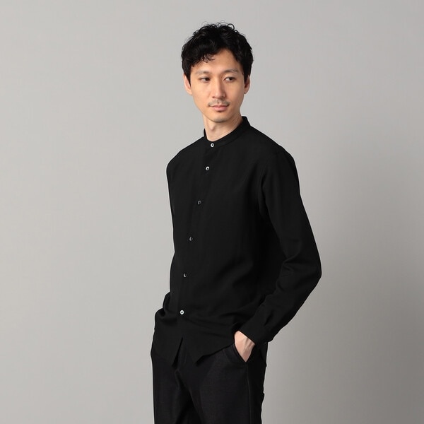 コムサ・メン（COMME CA MEN）/ウールライク　ノンアイロン　ドライトロ バンドカラーシャツ