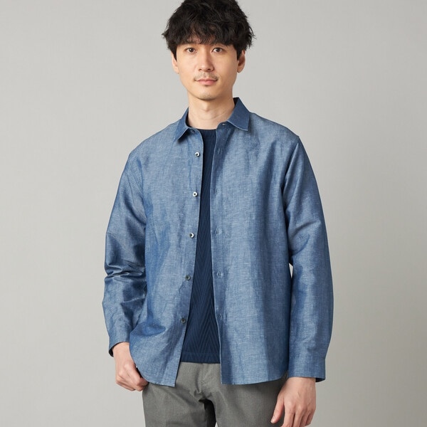 コムサ・メン（COMME CA MEN）/リネンダンガリー レギュラーカラーシャツ