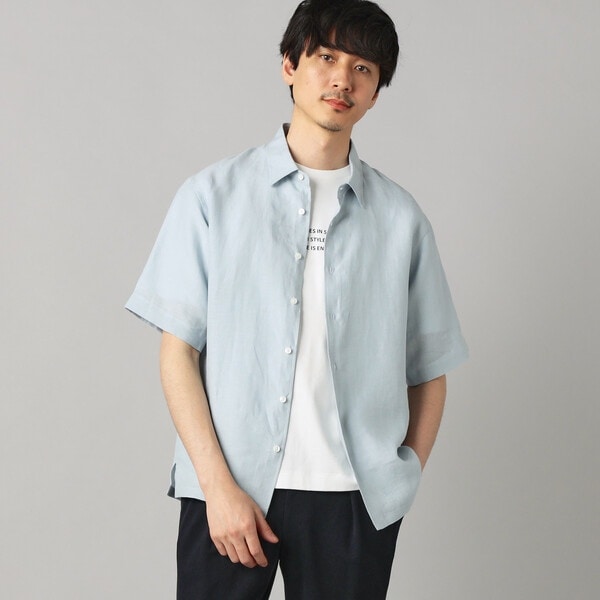 コムサ・メン（COMME CA MEN）/〔LIBECO 〕リネンブロード 半袖レギュラーカラーシャツ