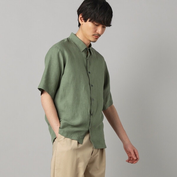 コムサ・メン（COMME CA MEN）/〔LIBECO 〕リネンブロード 半袖レギュラーカラーシャツ_1