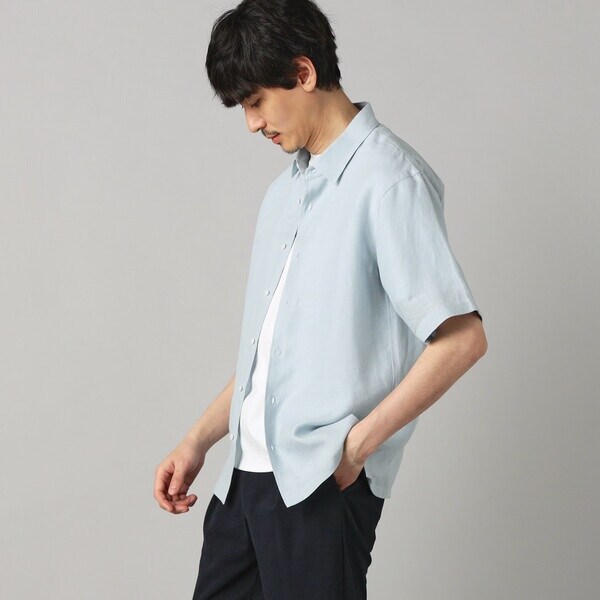 コムサ・メン（COMME CA MEN）/〔LIBECO 〕リネンブロード 半袖レギュラーカラーシャツ_4