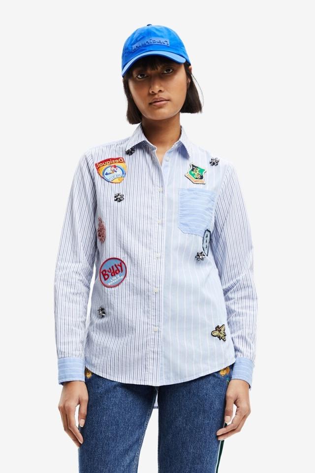 デシグアル(Desigual)/パッチ&ストライプ コラージュシャツの通販は