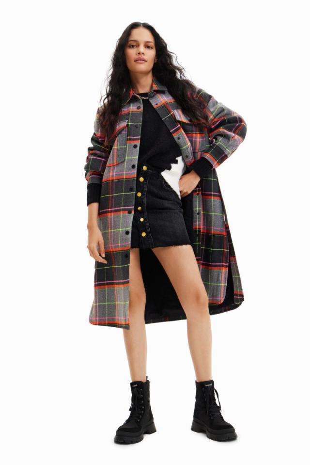 デシグアル/タータンチェック オーバーシャツコートの通販は 12,373円