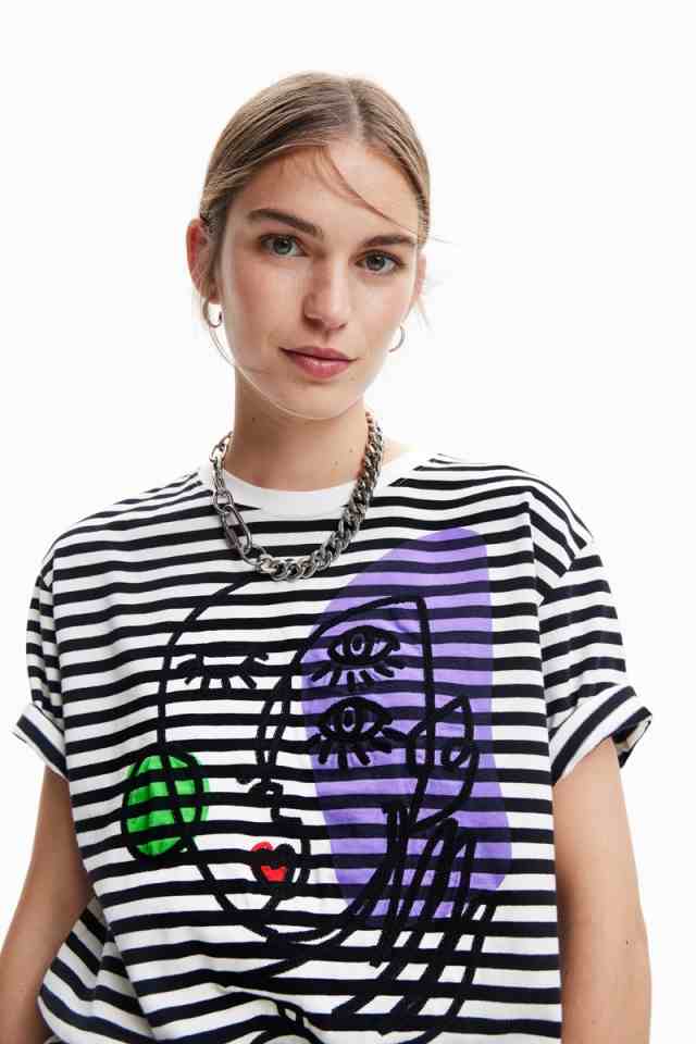 デシグアル（Desigual）/アーティ フェイス ストライプTシャツの通販は