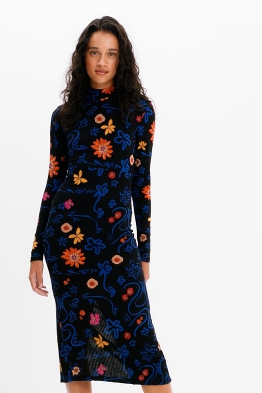 定価27,900 Desigual デシグアル 花柄スイスドットミディワンピース 花柄 スイスドット ミディワンピース | Desigual (Women