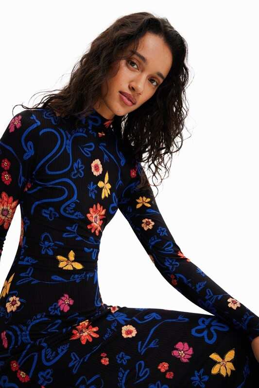 デシグアル（Desigual）/花柄 スリム ミディワンピースの通販は
