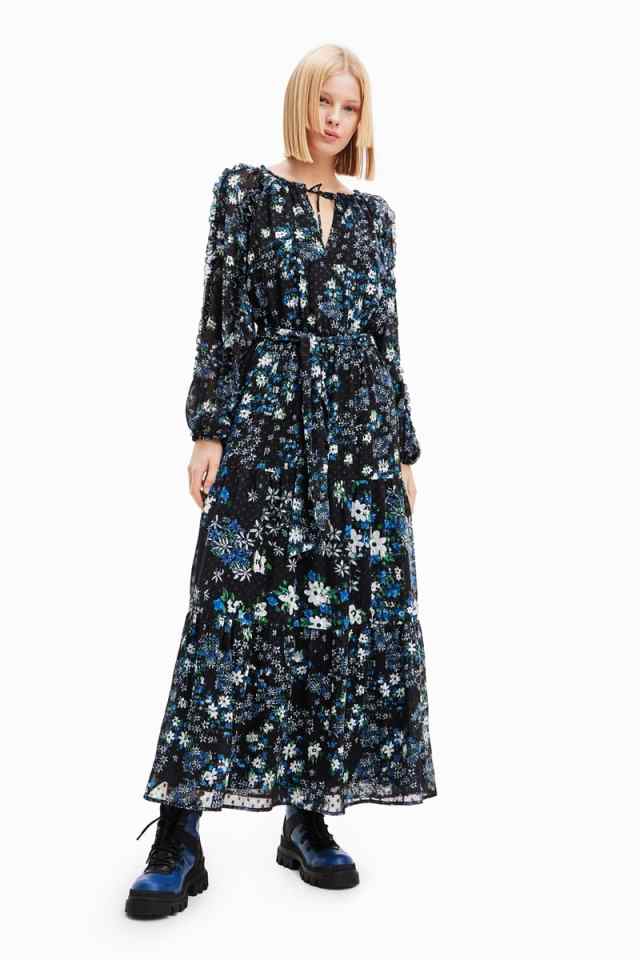 デシグアル（Desigual）/花柄 スイスドット ミディワンピースの通販は