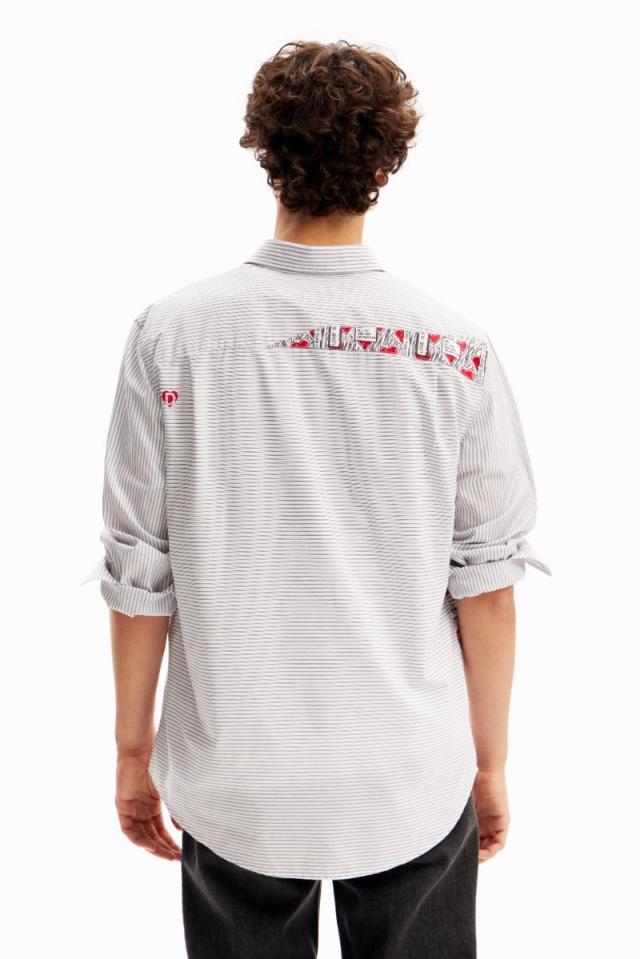 デシグアル（Desigual）/ストライプ&ハート パッチワークシャツ_6