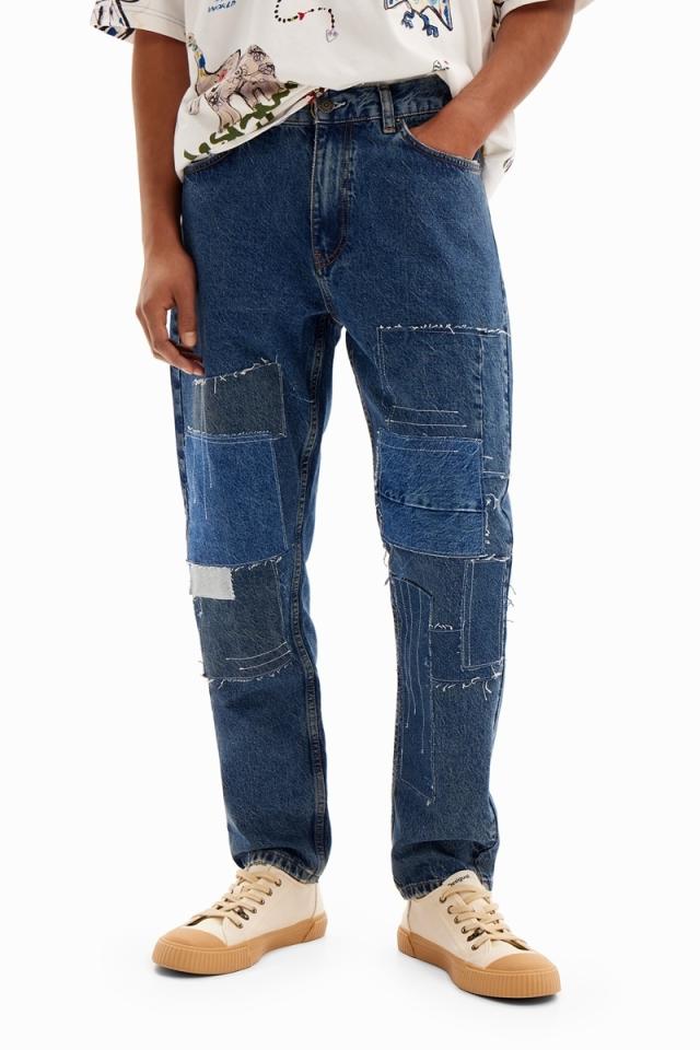 デシグアル（Desigual）/パッチワーク キャロットジーンズ