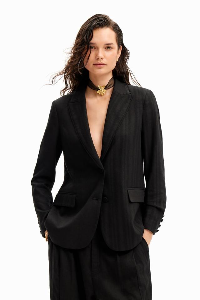 デシグアル（Desigual）/テクスチャー ストレートブレザー