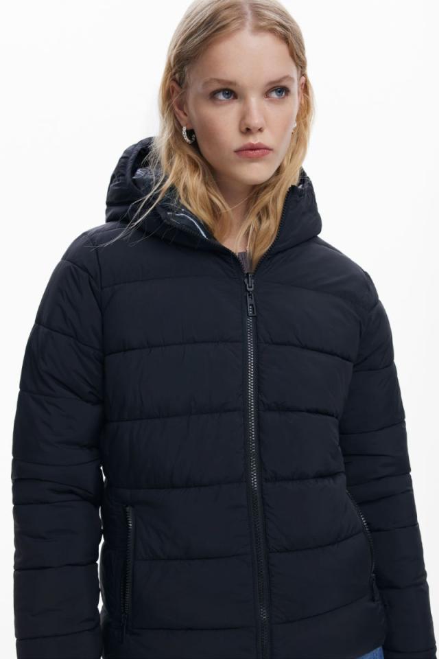 [デシグアル] コート パッド入りショートオーバーコート レディース 19WWEW07 グレー/ブラック EU 36 (日本サイズS相当) デシグアル（Desigual）&frasl;DAISYPADDED パッド入りショートオーバーコート