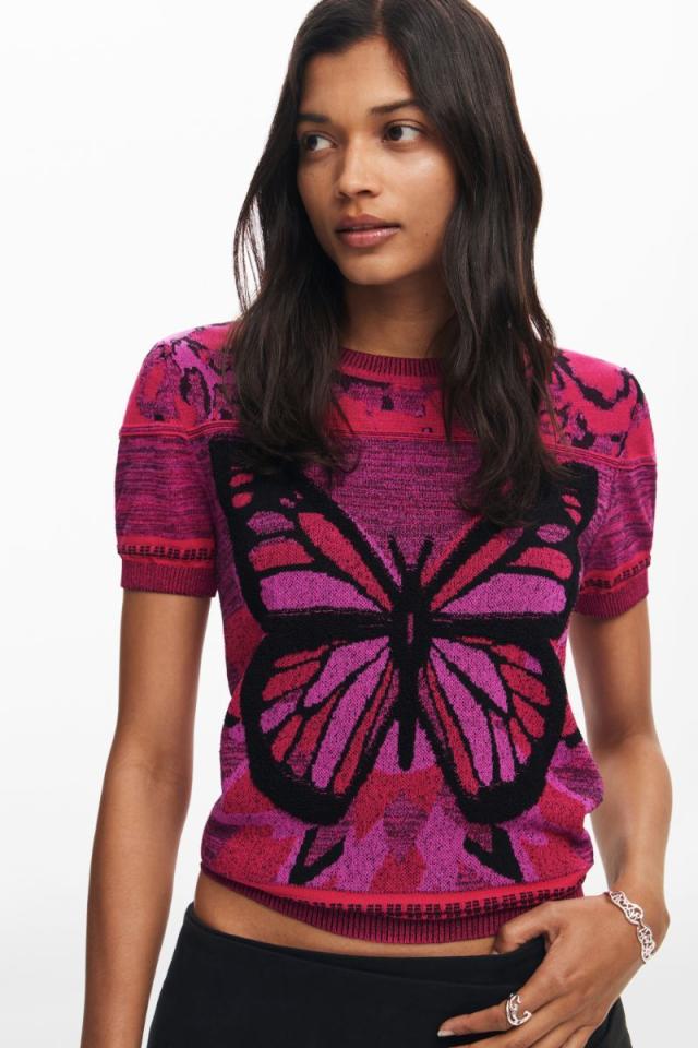 デシグアル（Desigual）/バタフライニットTシャツ