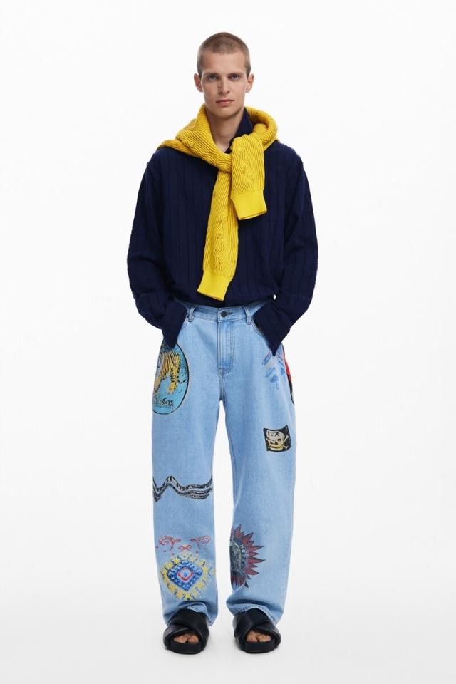 デシグアル（Desigual）/パッチ付きデニムパンツ