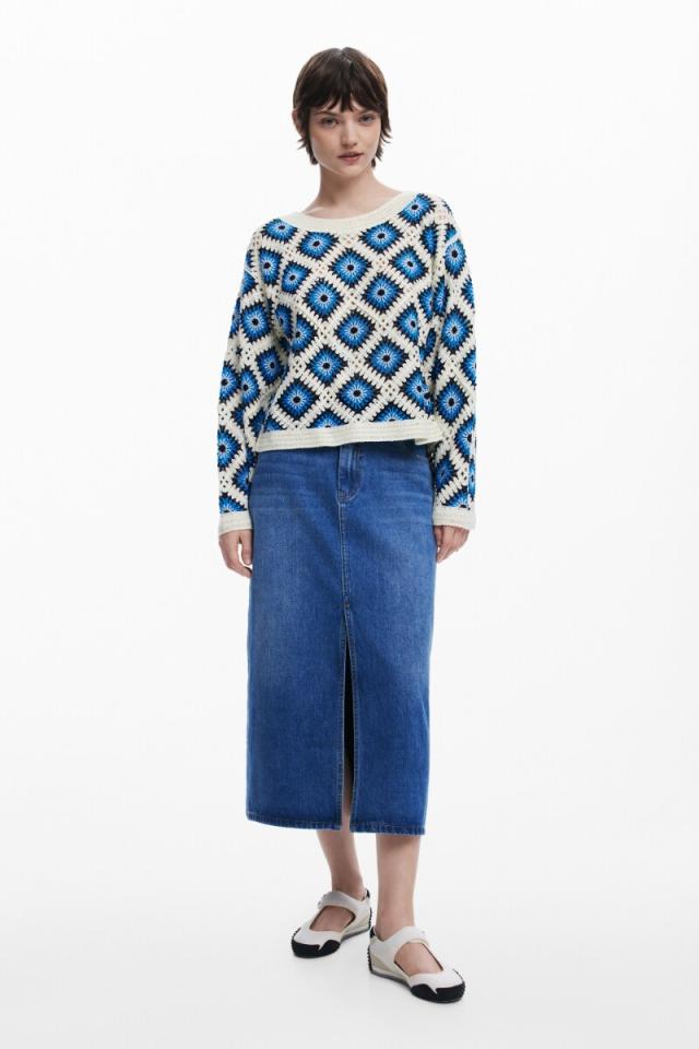 デシグアル（Desigual）/【5サイズ展開/XS/XL/大きいサイズ】マルチカラーのクロシェセーター_2