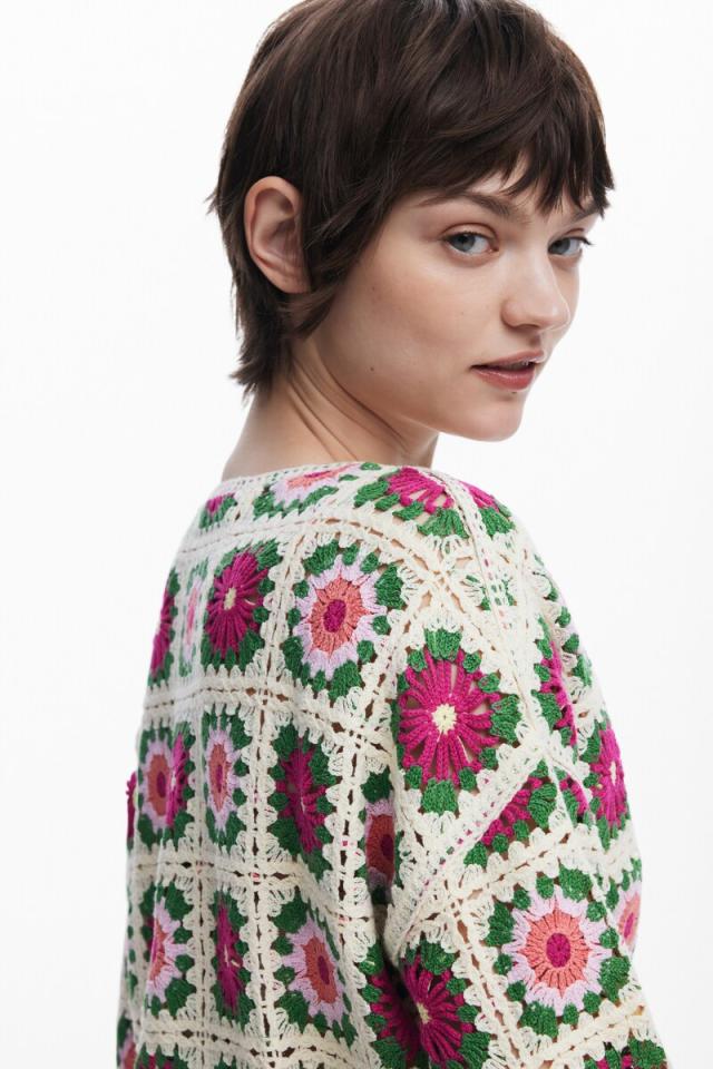 デシグアル（Desigual）/フラワーグラニースクエア カーディガン_3