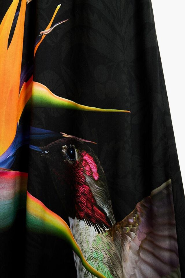 デシグアル（Desigual）/鳥と花のプリント柄ロングドレス デシグアル（Desigual）/鳥と花のプリント柄ロングドレス