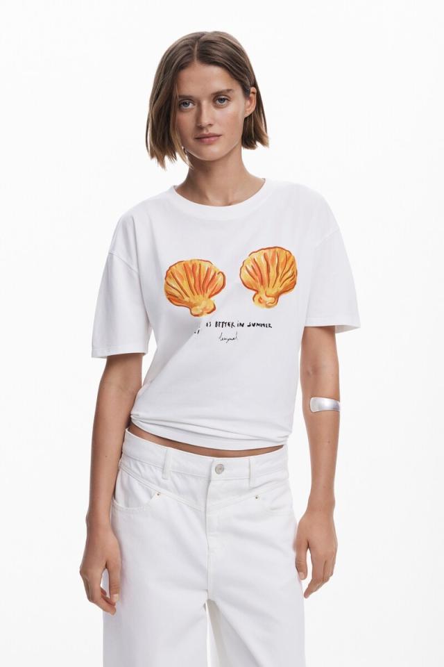 デシグアル（Desigual）/【5サイズ展開/XS/XL/大きいサイズ】Tシャツスタイルのドレス デシグアル（Desigual）/【5サイズ展開/XS/XL/大きいサイズ】シェル柄T