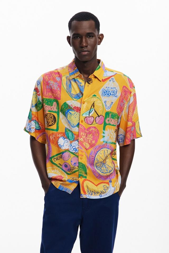 Desigual デシグアル シャツ 総柄 CALABRIA DESIGUAL KING SIZE 大きいサイズのデシグアル - ビッグエムワン公式サイト