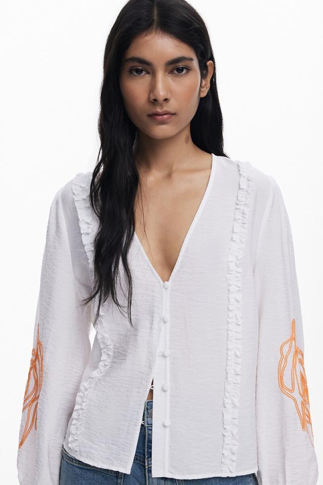 デシグアル（Desigual）/【5サイズ展開/XS/XL】リーフバルーンブラウス_1