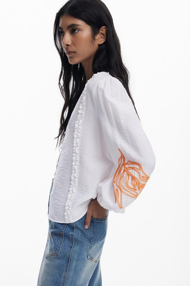 デシグアル（Desigual）/【5サイズ展開/XS/XL】リーフバルーンブラウス_2