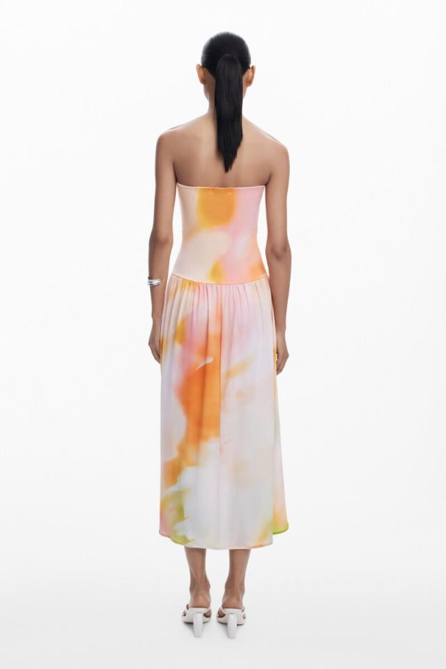 Desigual グラデーションブラック マキシドレス コンビネーションミディドレス 24SWVKXH | Desigual