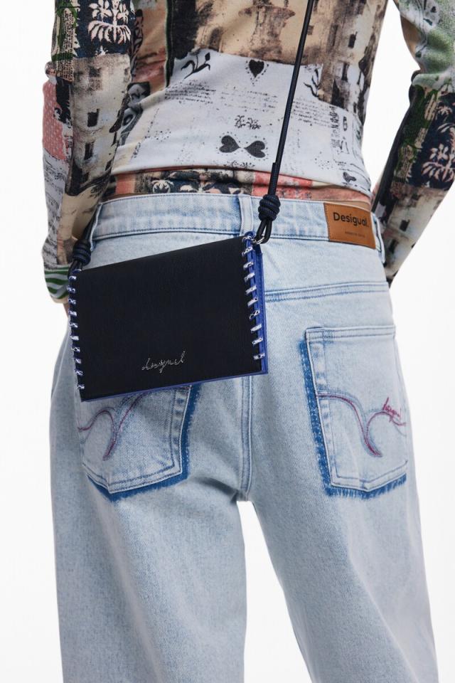 デシグアル（Desigual）/2イン1ステッチ入りショルダーウォレット