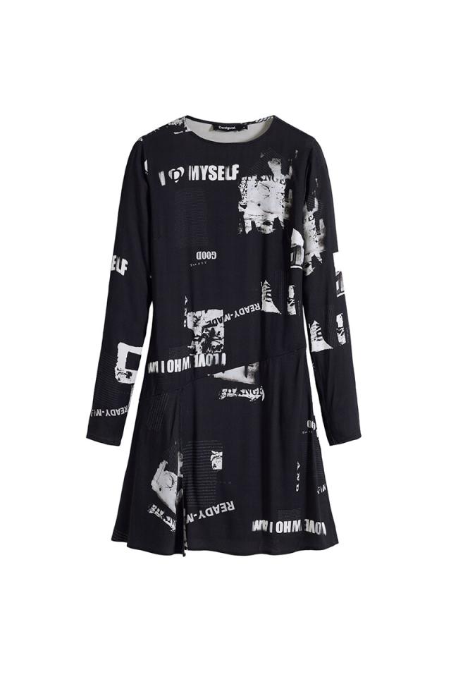 デシグアル（Desigual）/【5サイズ展開/XS/XL】ショートニュースペーパードレス デシグアル（Desigual）/【5サイズ展開/XS/XL】ショートニュース