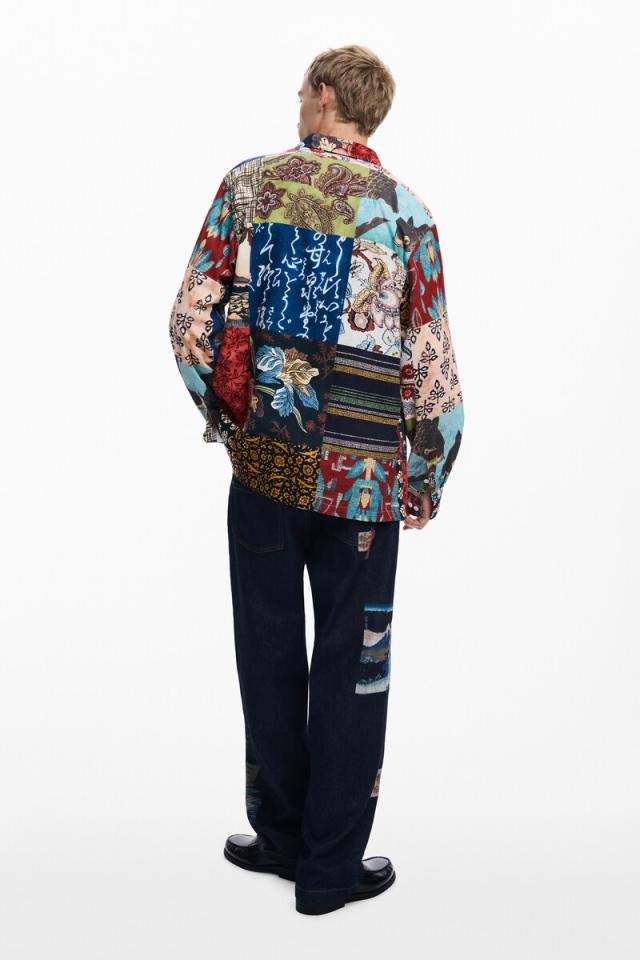 デシグアル（Desigual）/【4サイズ展開/S/XL】テキスタイルパッチワークシャツ_2