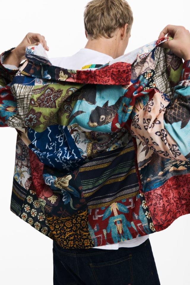 デシグアル（Desigual）/【4サイズ展開/S/XL】テキスタイルパッチワークシャツ_4