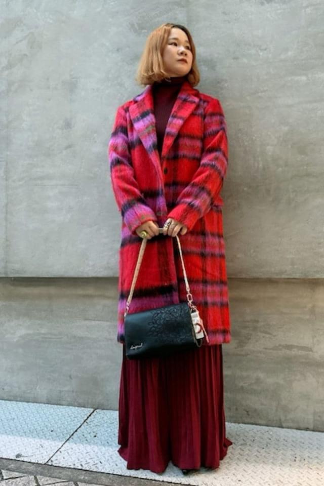 デシグアル（Desigual）/【羊毛混/5サイズ展開/XS/XL】タータンチェック柄チェスターコート