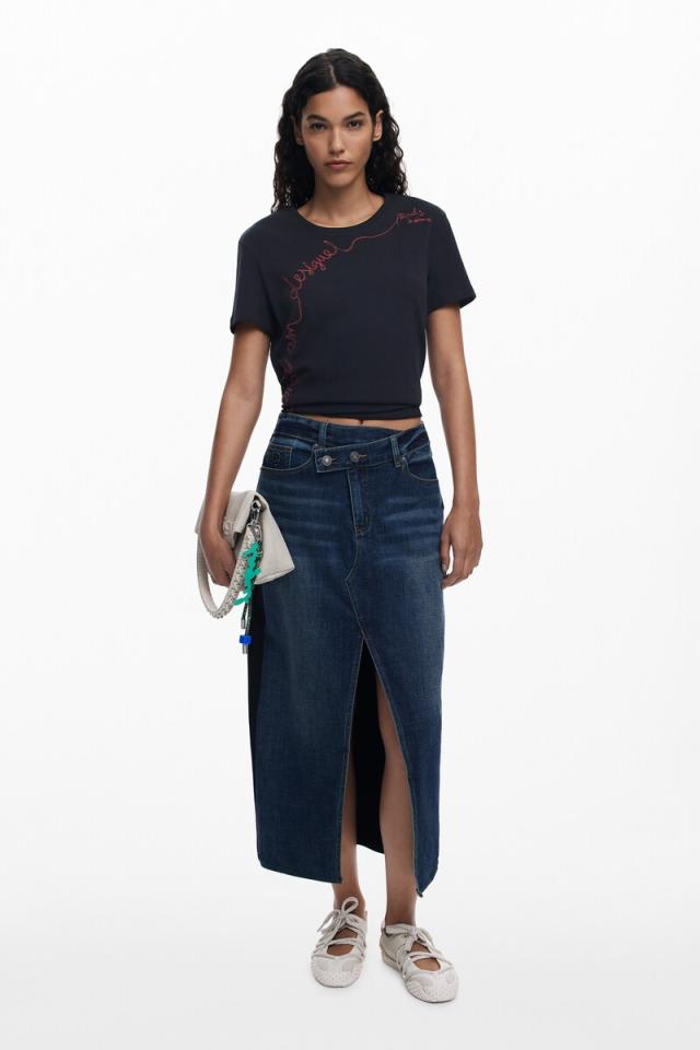 デシグアル（Desigual）/【5サイズ展開/XS/XL】イレギュラー ミディデニムスカート_1