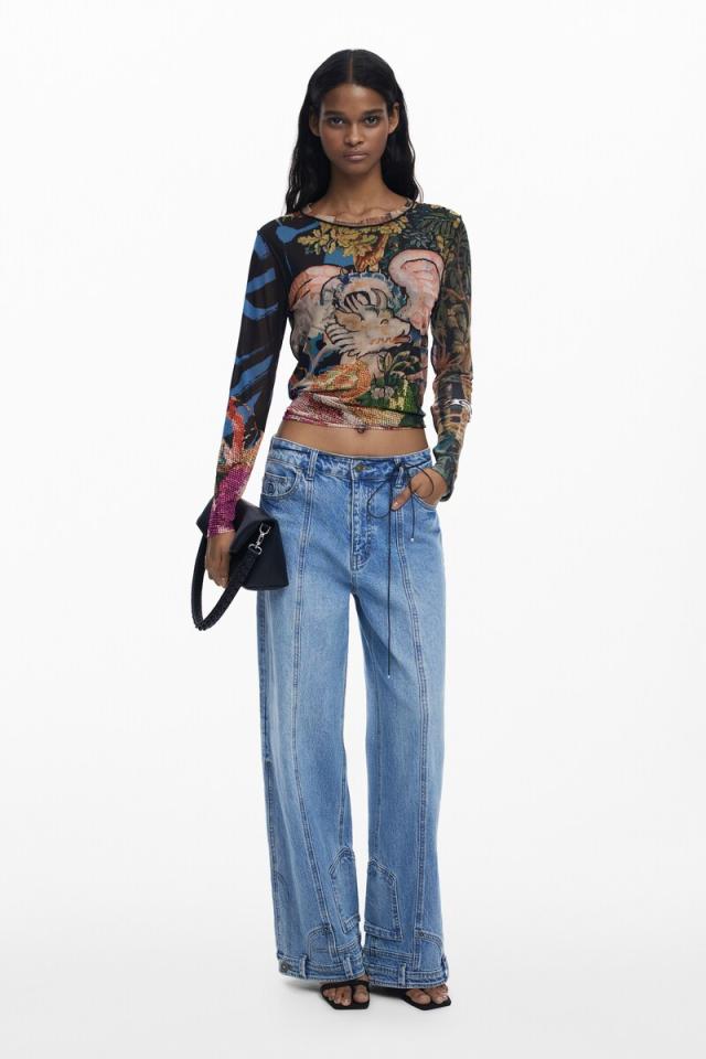 デシグアル（Desigual）/ドラゴンモチーフロングスリーブカットソー by