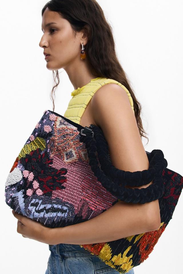 デシグアル（Desigual）/【2WAY / A4収納可】中型ビーズショルダーバッグ_1
