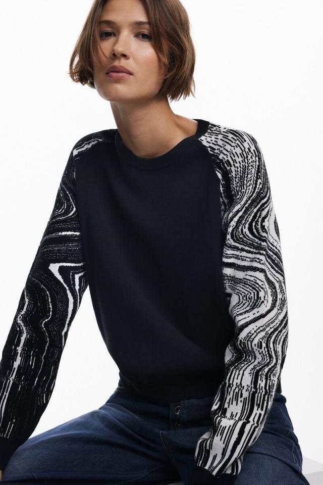 デシグアル（Desigual）/【5サイズ展開/XS/XL】マーブル模様のセーター
