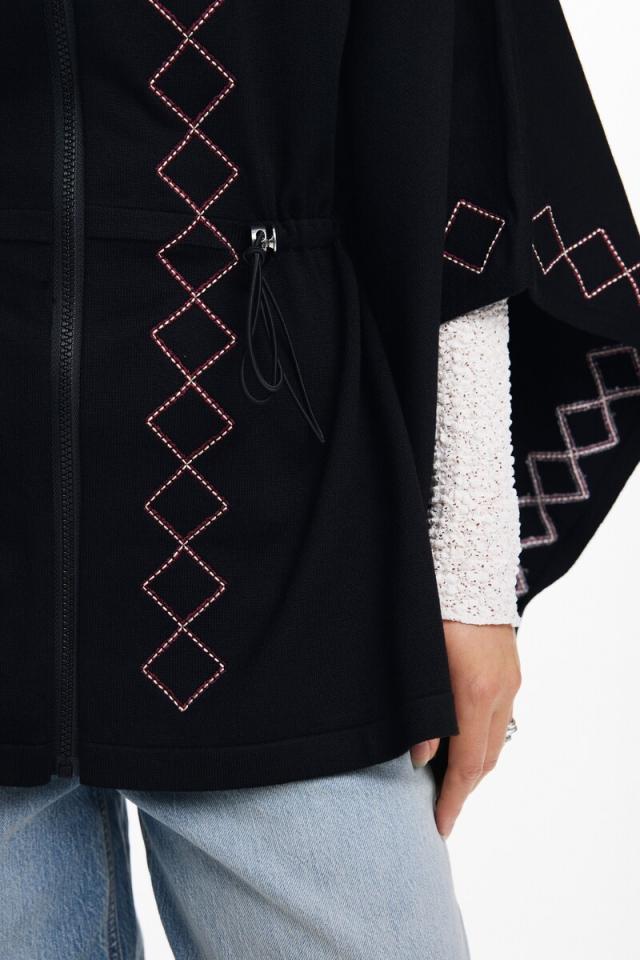 デシグアル（Desigual）/フロントジッパージグザグポンチョ