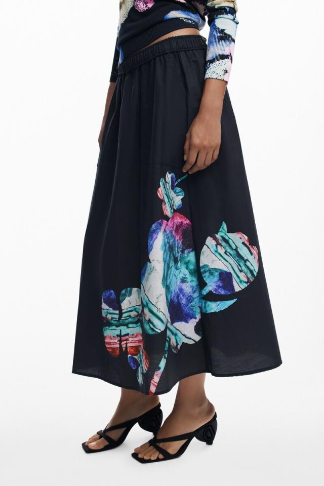 デシグアル（Desigual）/【5サイズ展開/XS/XL】フラワーアートワークスカート by クリスチャン・ラクロワ