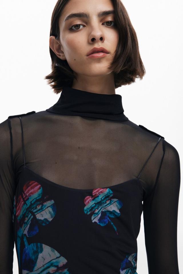 デシグアル（Desigual）/【5サイズ展開/XS/XL】2 in 1ミディスリップ