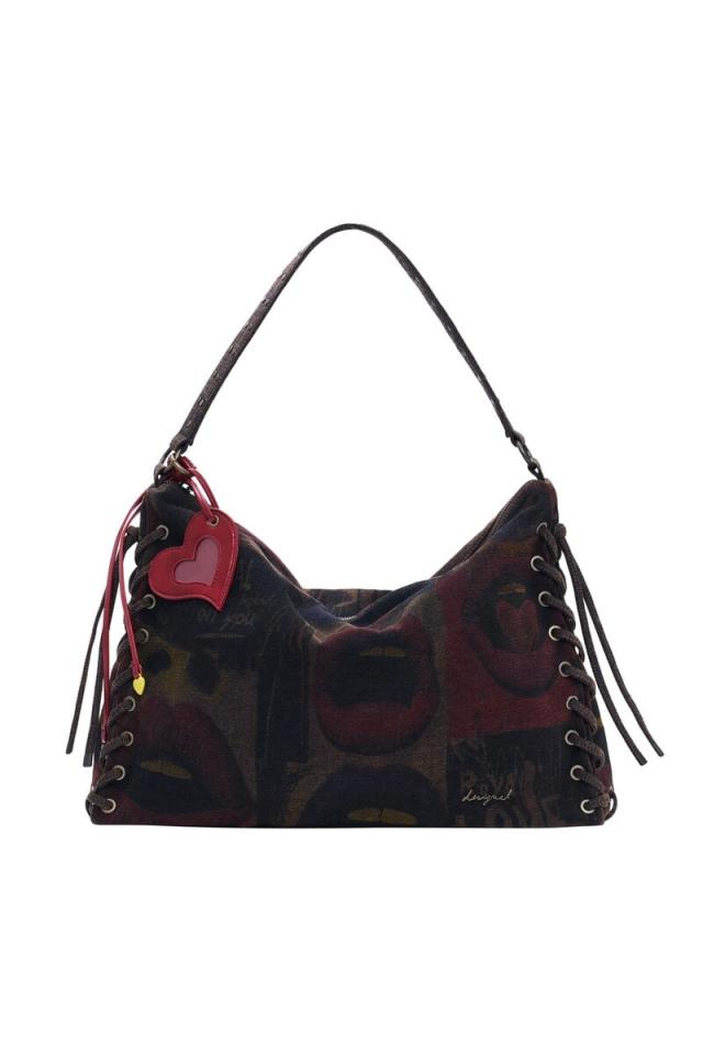 【NEW】デシグアル（Desigual）/大きなグラフィティ リップ柄 ショルダーバッグ 2026SS 新作