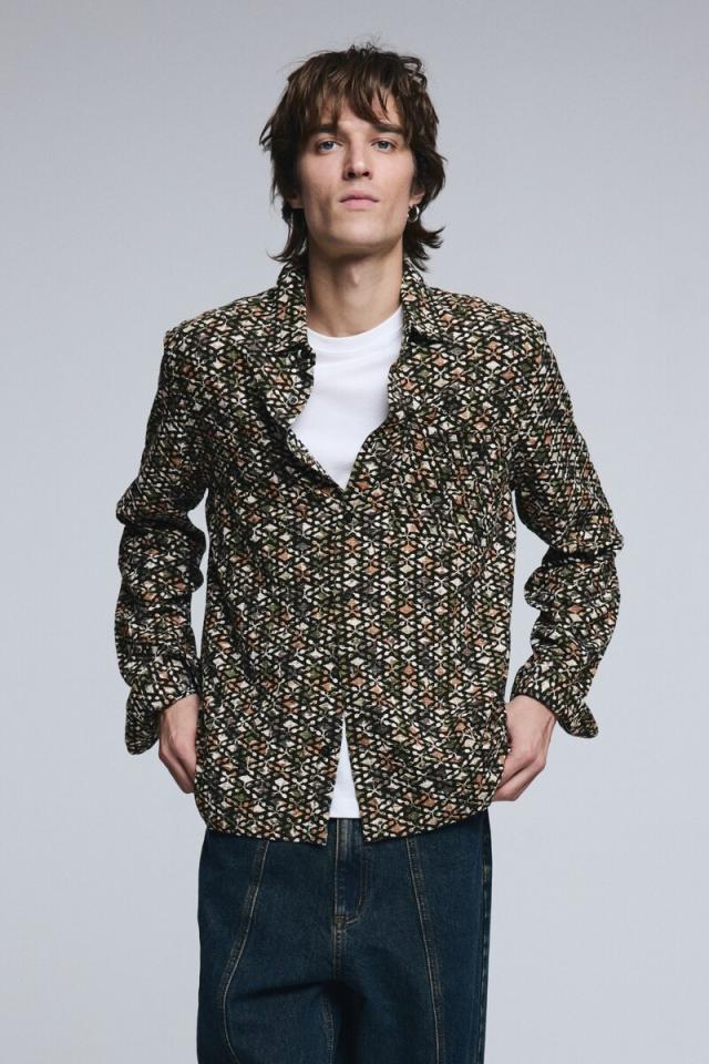 【NEW】デシグアル（Desigual）/【4サイズ展開】ジャカード フロックプリントシャツ 2026SS 新作