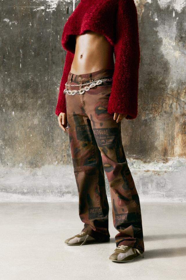 【NEW】デシグアル（Desigual）/【6サイズ展開】リップ柄プリントデニムパンツ 2026SS 新作