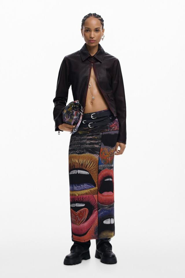 デシグアル（Desigual）/【5サイズ展開】リップ柄プリントスカート 2026SS_1